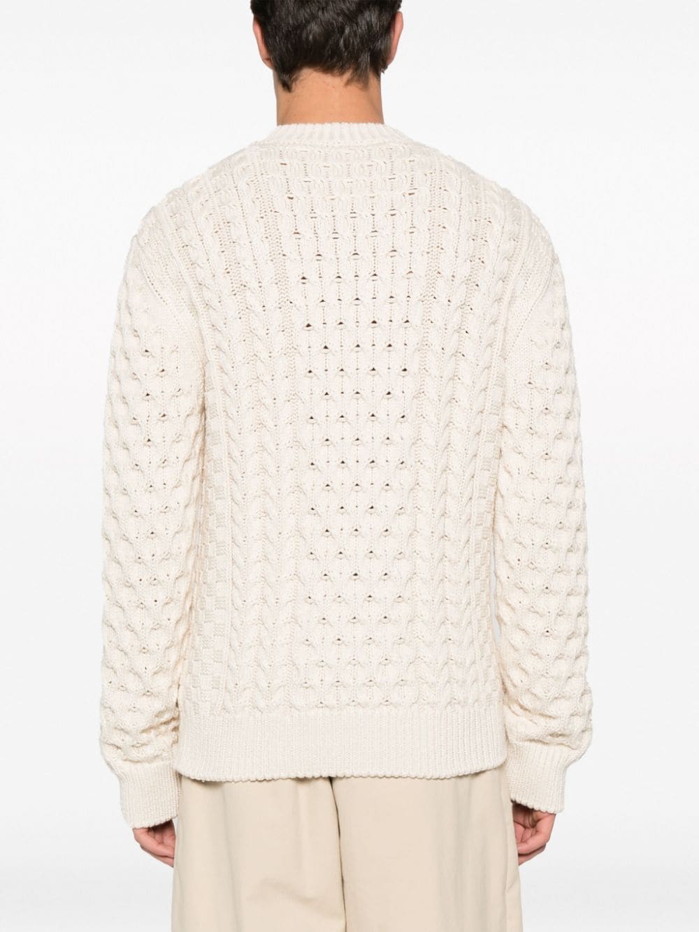 GIVENCHY Chunky Cable Knit Crewneck Sweater - SS24