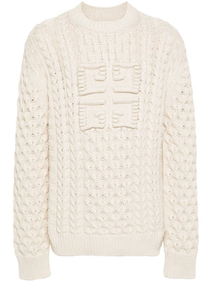 GIVENCHY Chunky Cable Knit Crewneck Sweater - SS24