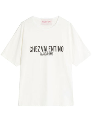 VALENTINO Cotton Slogan Print Drop Shoulder T-Shirt