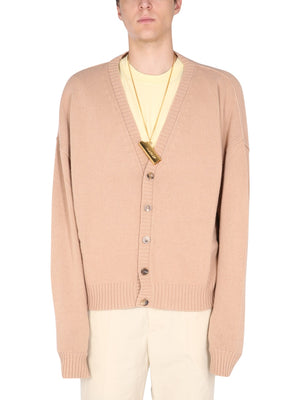 AMBUSH Oversize Fit V-Neck Cardigan with Cut-Out Detail