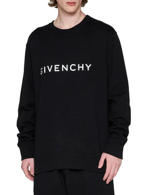 GIVENCHY メンズブラックロゴスウェットシャツ