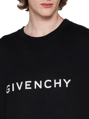 GIVENCHY メンズブラックロゴスウェットシャツ