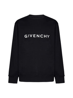 GIVENCHY メンズブラックロゴスウェットシャツ