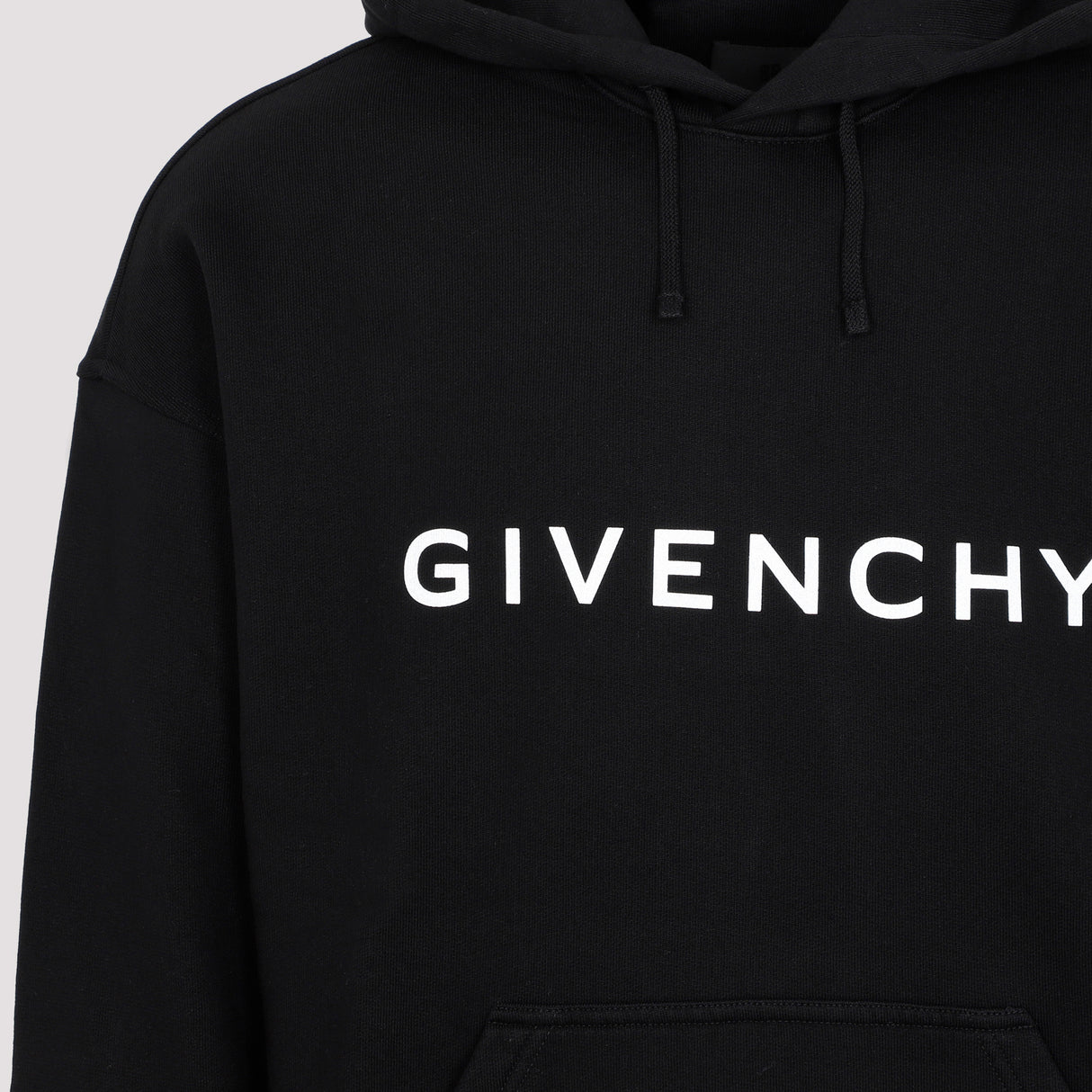 GIVENCHY メンズ用ブラックコットンロゴ付きフーディー