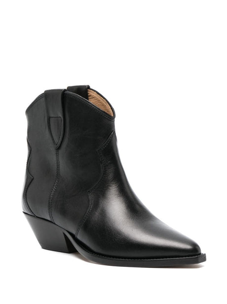 ISABEL MARANT Pointed Toe Leather Ankle Boots