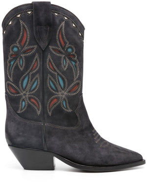 ISABEL MARANT Western Style Intarsia Leather Boots 50mm