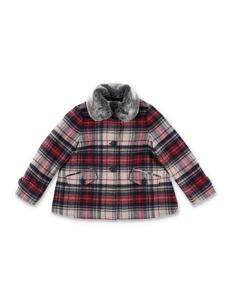 BONPOINT Classic Check Jacket for Girls - Fall Winter 24/25