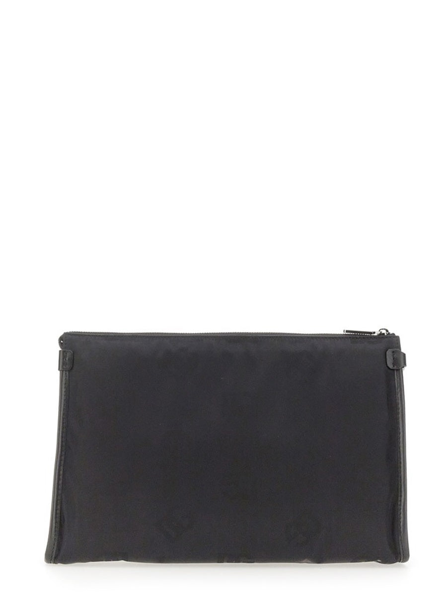 DOLCE & GABBANA Sleek Logo Clutch Handbag with Zipper Closure