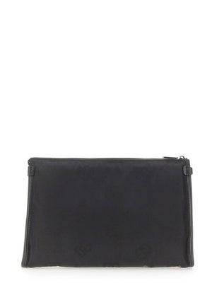 DOLCE & GABBANA Sleek Logo Clutch Handbag with Zipper Closure