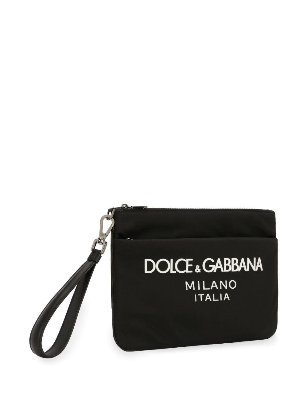 DOLCE & GABBANA Rubberized Logo Mini Pouch Handbag for Men