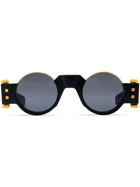 BALMAIN Stylish Men's Sunglasses - Elegant Black and Gold Frames