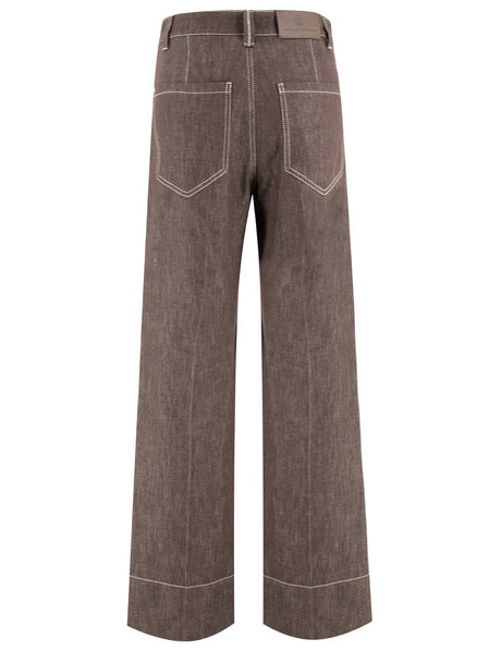 BRUNELLO CUCINELLI Wide Leg Denim Trousers for Women