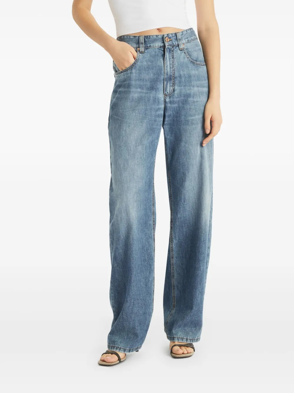 BRUNELLO CUCINELLI Elegant Denim Trousers for Women