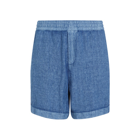 BURBERRY Linen Drawstring Mini Shorts for Men