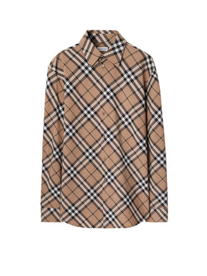 BURBERRY Check Wool Blend Shirt