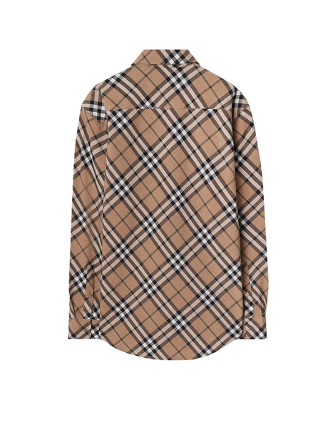 BURBERRY Check Wool Blend Shirt