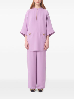 VALENTINO Elegant Lilac Silk Mini Dress