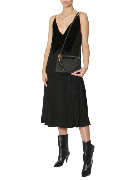 GIVENCHY Sleeveless V-Neck Mini Dress with Velvet Neck Detail