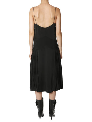 GIVENCHY Sleeveless V-Neck Mini Dress with Velvet Neck Detail