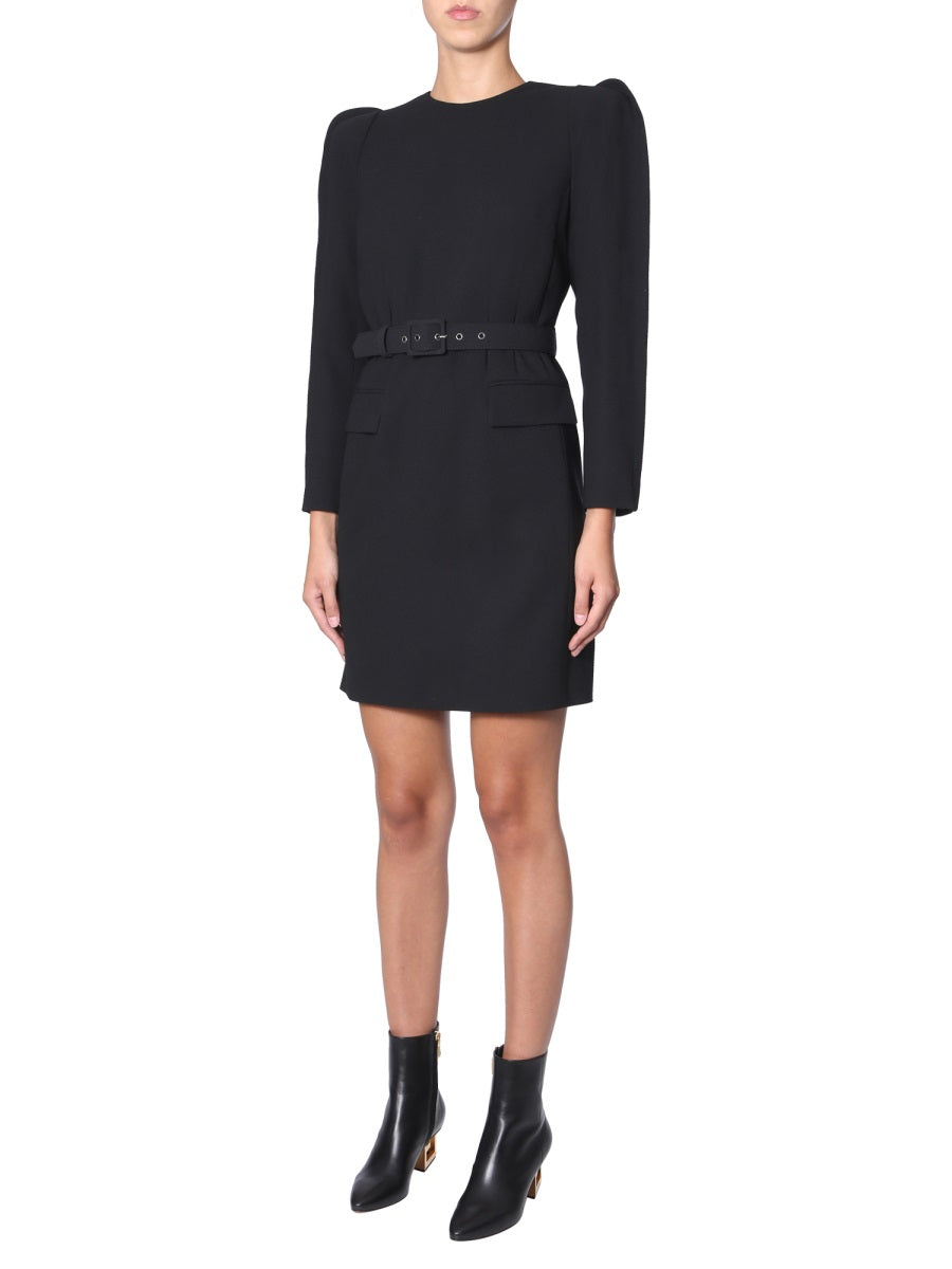 GIVENCHY Elegant Belted Dress with Round Neck