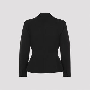 GIVENCHY Classic Black Blazer with Silver Logo Button