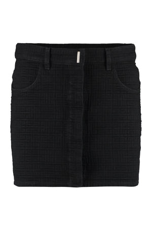 GIVENCHY Jacquard Mini Skirt with Front Button Closure