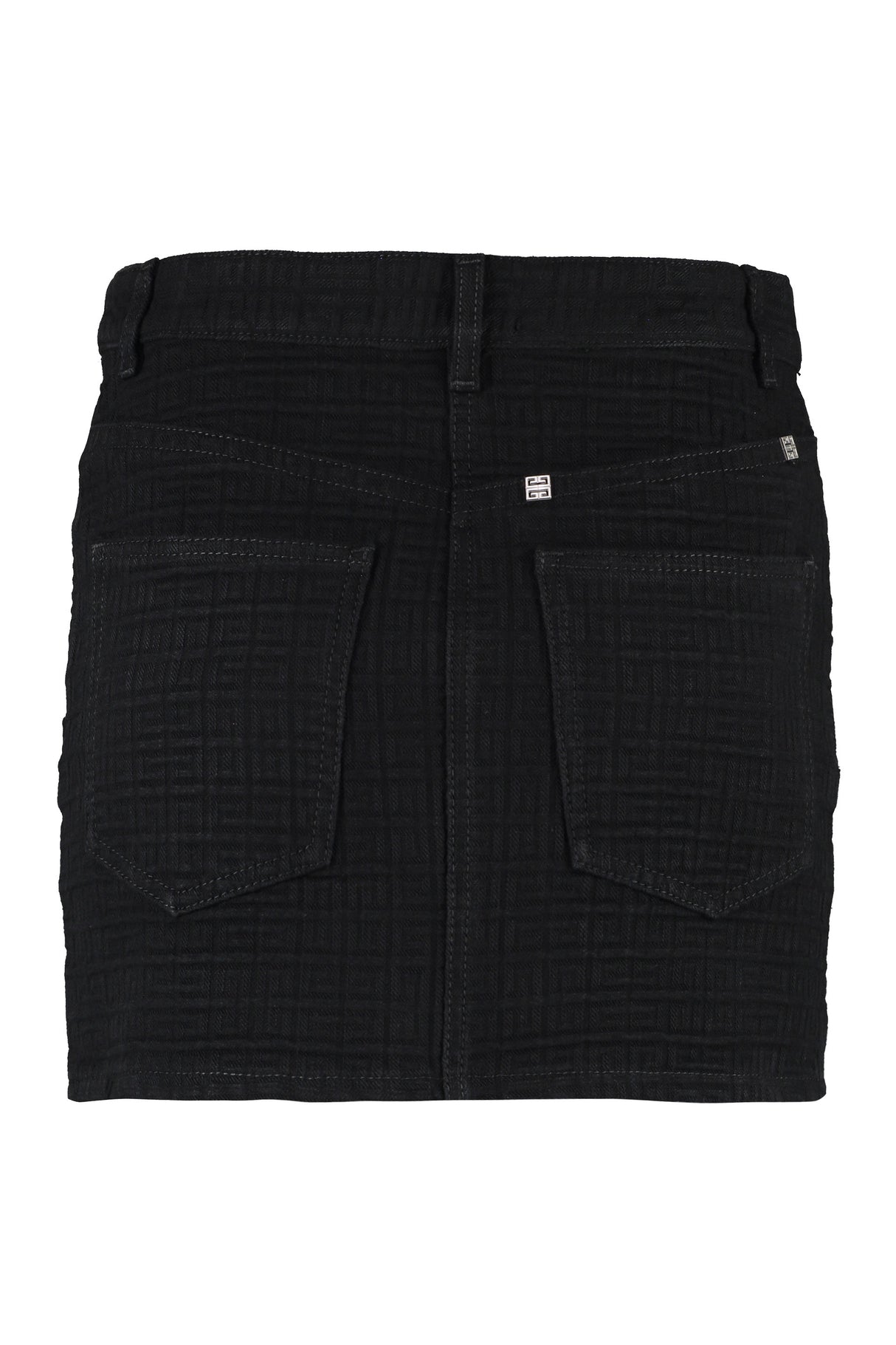 GIVENCHY Jacquard Mini Skirt with Front Button Closure