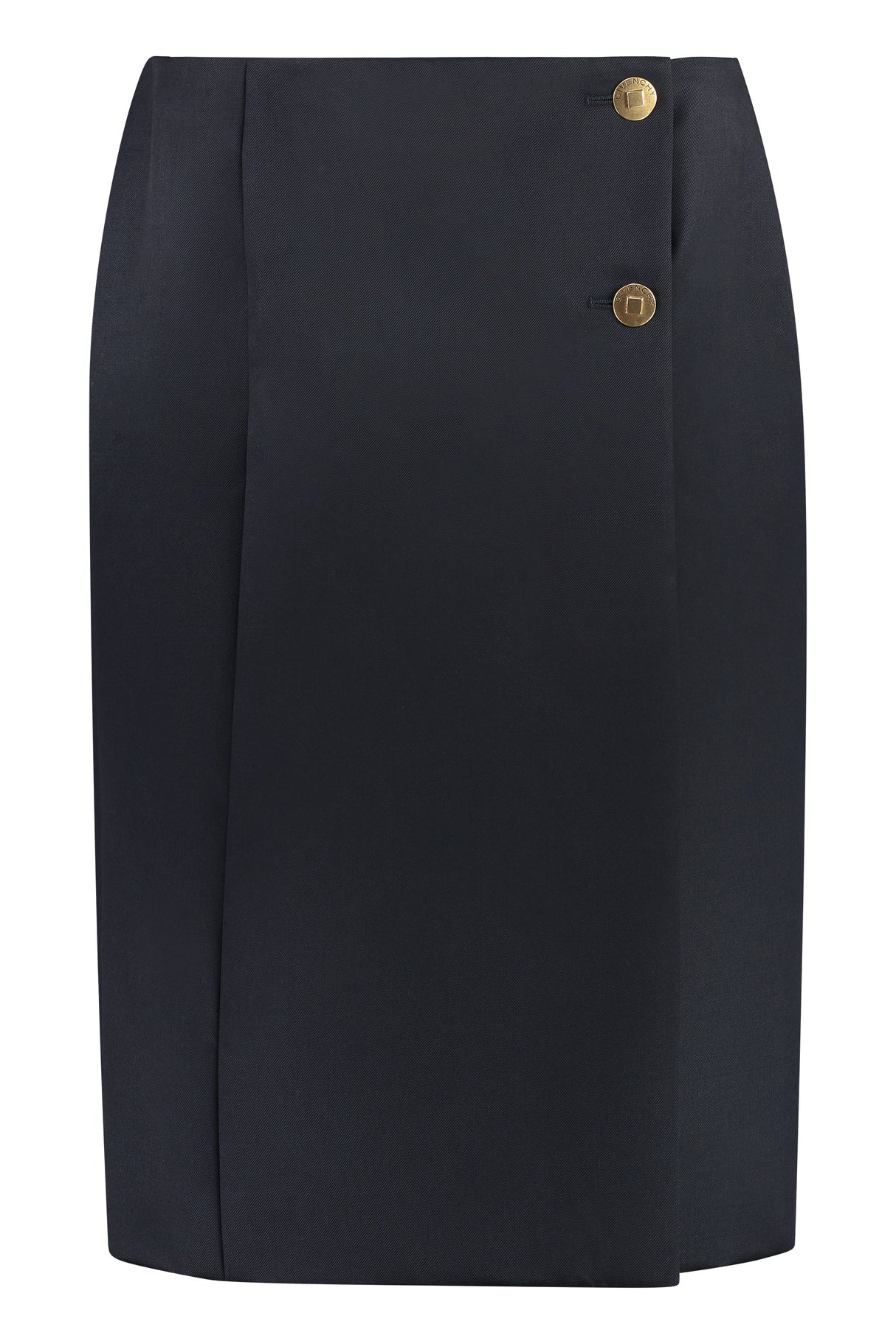 GIVENCHY Elegant Gabardine Wrap Skirt