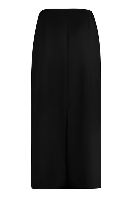 GIVENCHY Wrap-Around Wool Skirt with Back Slit