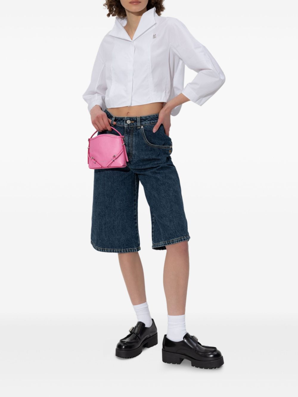 GIVENCHY Curved Side Denim Bermuda Shorts