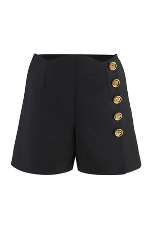 GIVENCHY Wool Mini Shorts with Button Front