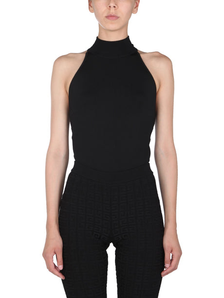 GIVENCHY Sleeveless Rib Neck Knit Top