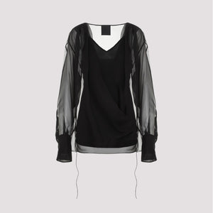 GIVENCHY Draped Silk Shirt for Women