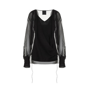 GIVENCHY Draped Silk Shirt for Women