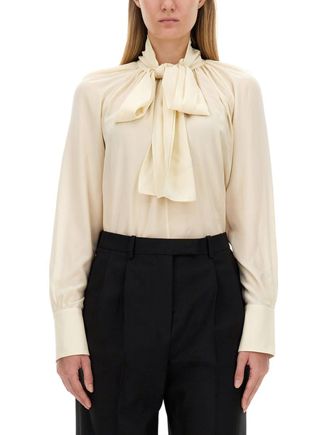 GIVENCHY Silk Shirt with Lavallière Collar - Size 38