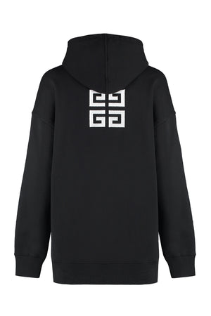 GIVENCHY Cotton Hoodie with Velvet Logo Intarsia for Women