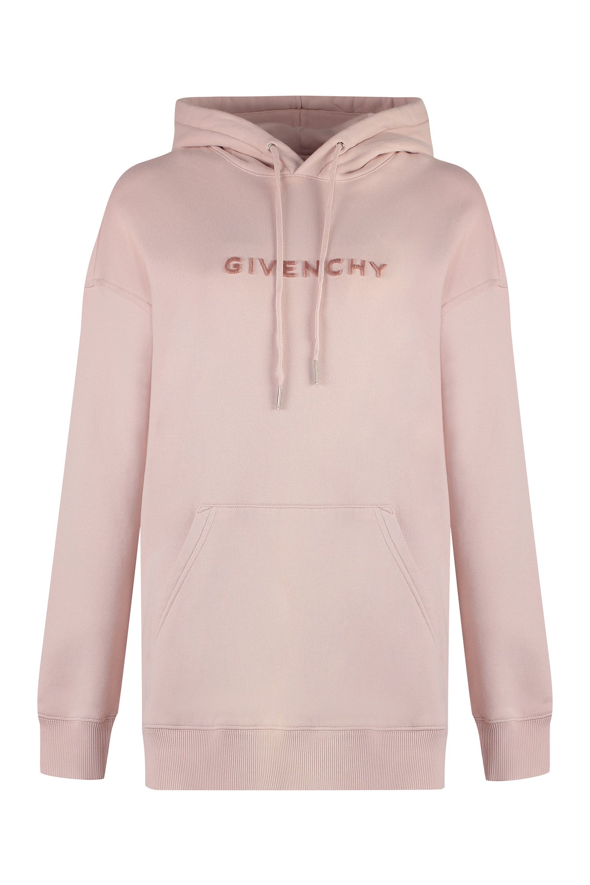 GIVENCHY ピンクコットンフーディー with ベルベットロゴ for ウィメンズ