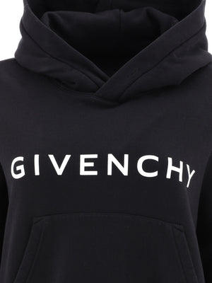 GIVENCHY Mini Cropped Hoodie with Signature Print