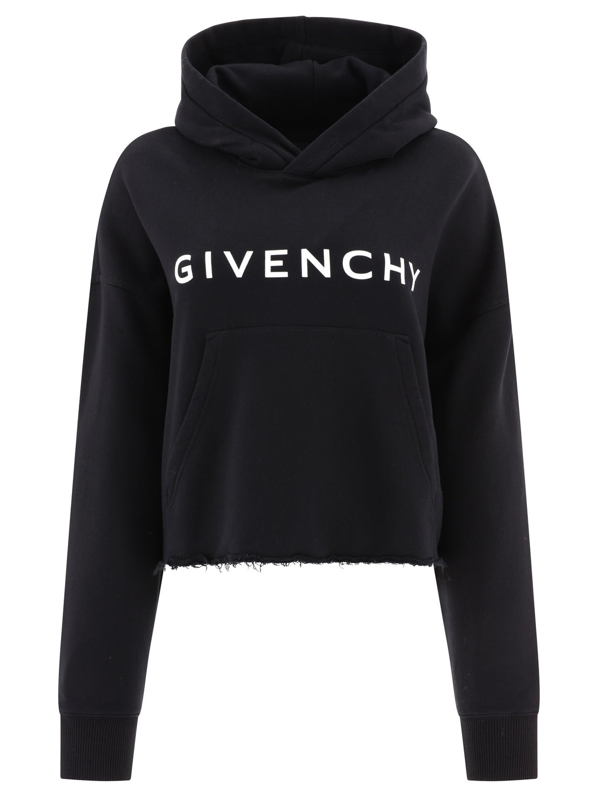 GIVENCHY Mini Cropped Hoodie with Signature Print