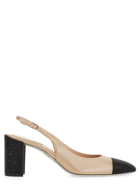 RENE CAOVILLA Slingback Pumps with Rhinestones