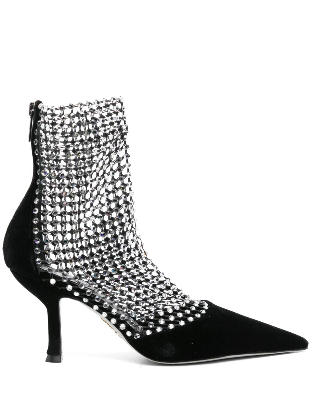 RENE CAOVILLA Elegantly Embellished High Stiletto Pumps with Rear Zip - 70mm