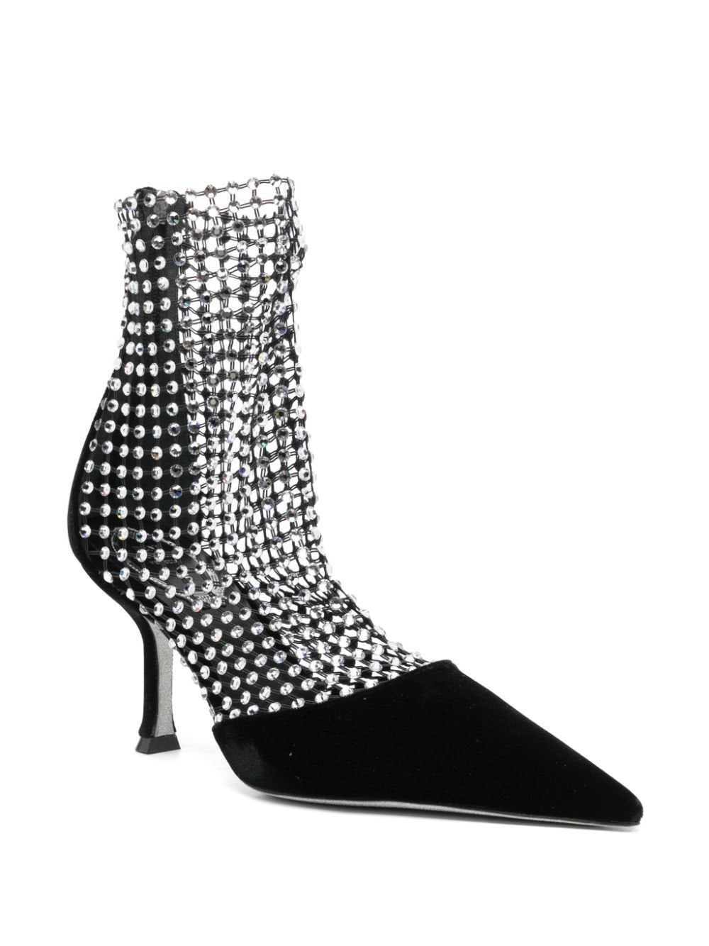 RENE CAOVILLA Elegantly Embellished High Stiletto Pumps with Rear Zip - 70mm