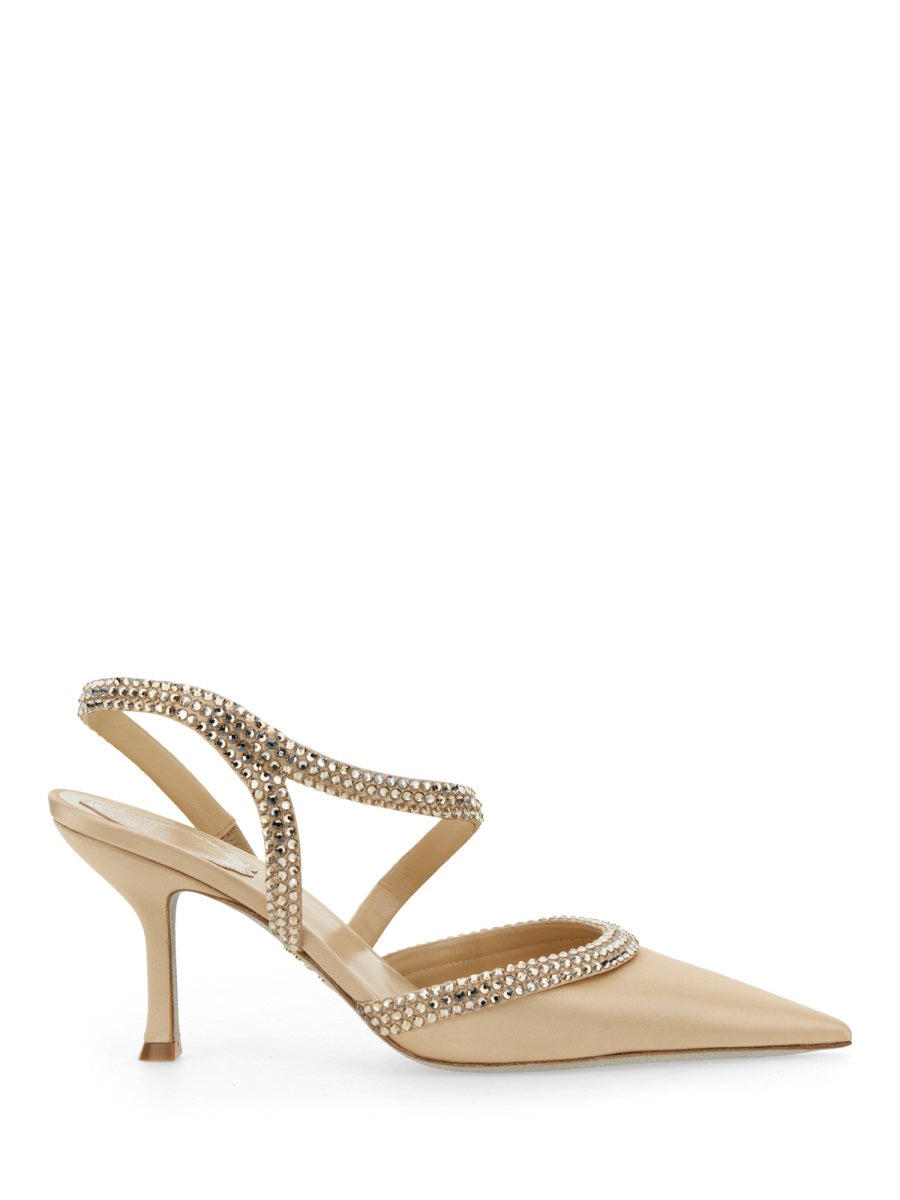 RENE CAOVILLA Satin Sandal with a Luxurious Finish