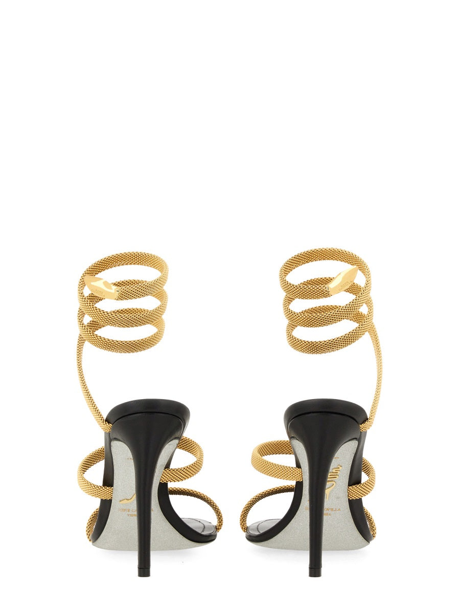 RENE CAOVILLA Women's Mini Cleo Gold Sandals