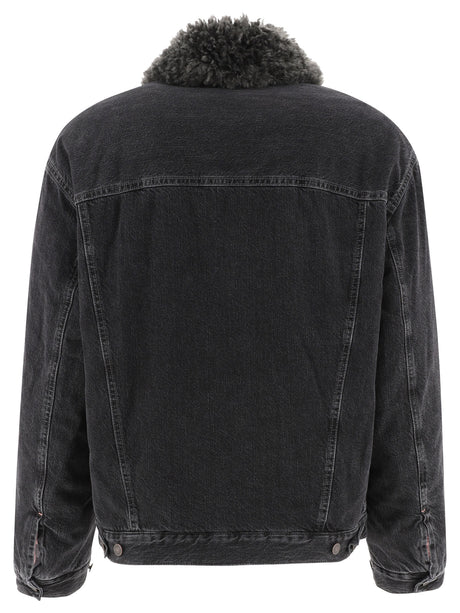 ACNE STUDIOS Lined Denim Jacket with Faux-Fur Collar for Women