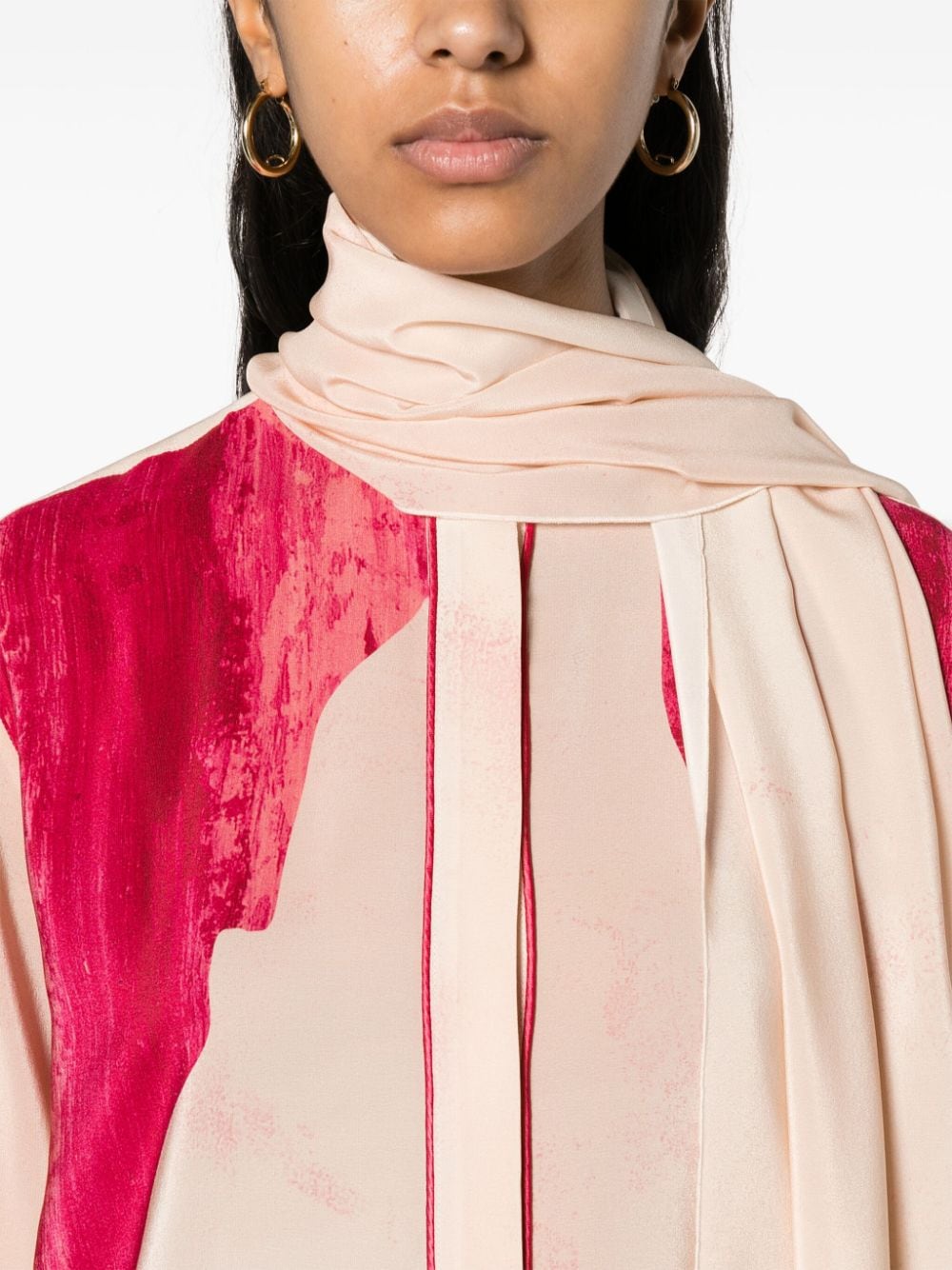 F.R.S FOR RESTLESS SLEEPERS Printed Crepe of Chine Shirt with Detachable Scarf