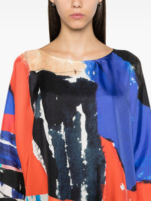 DANIELA GREGIS Abstract Print Silk Blouse for Women - FW24 Collection