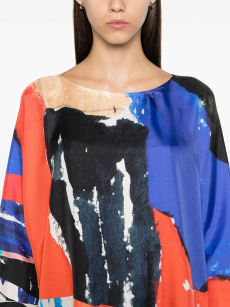 DANIELA GREGIS Abstract Print Silk Blouse for Women - FW24 Collection