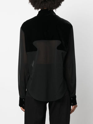 TOM FORD Silk Georgette Panelled Buttoned Shirt