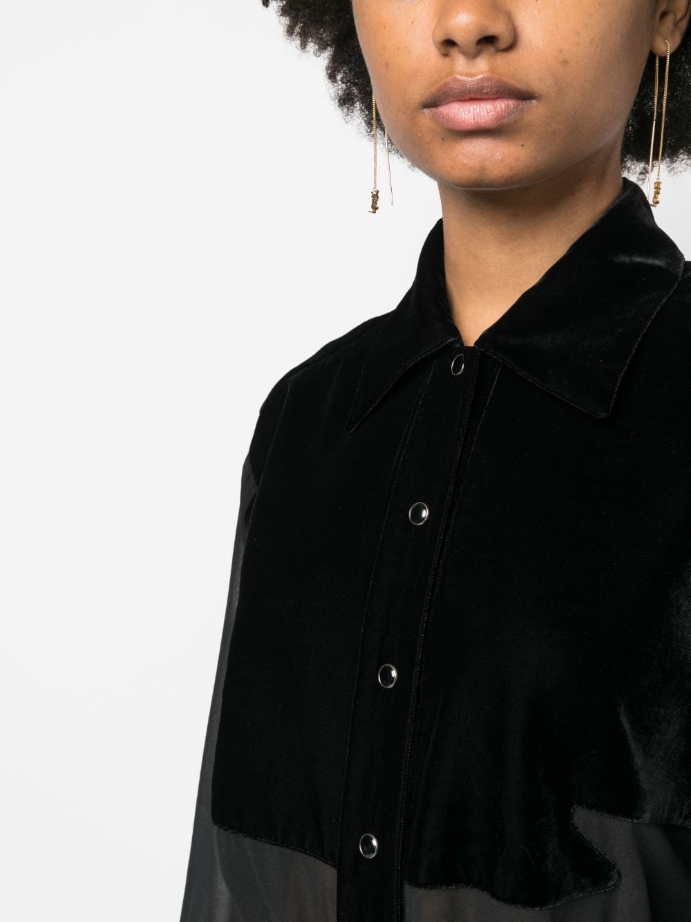 TOM FORD Silk Georgette Panelled Buttoned Shirt